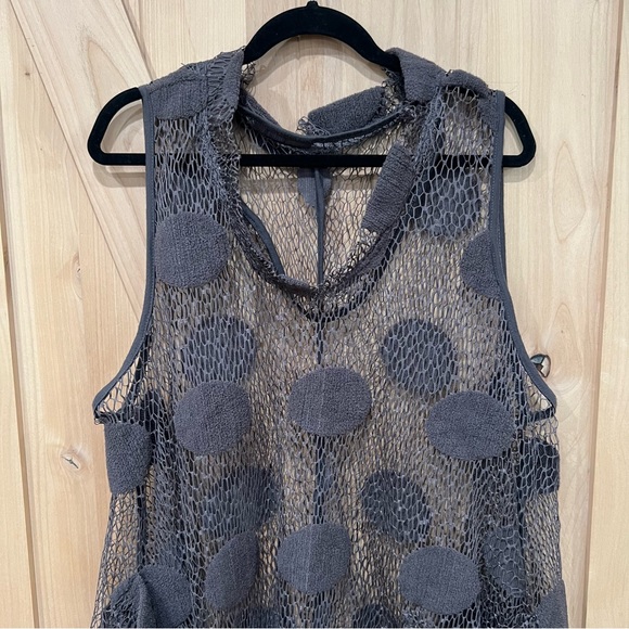 Heydari Sheer Netting Swing Polka dots Blouse Top Size 1 Rare - Picture 9 of 13